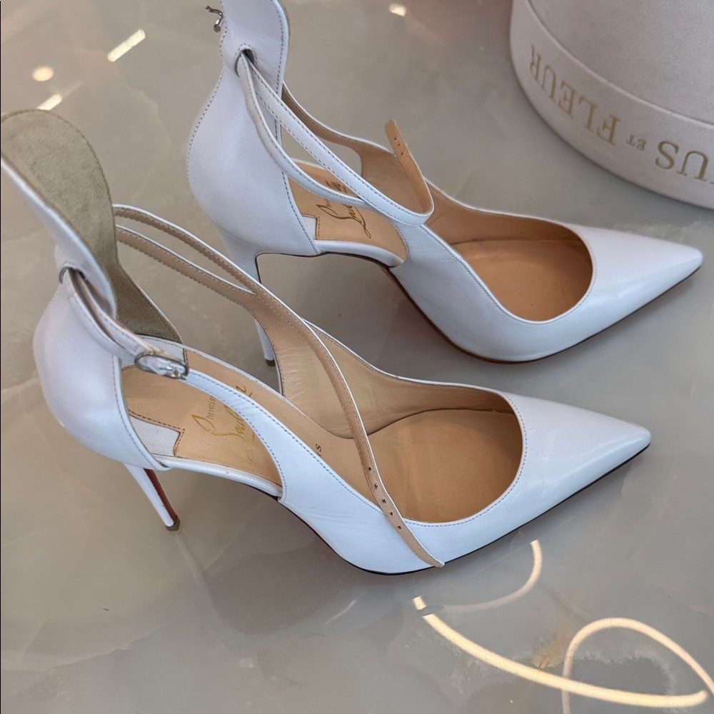 Christian Louboutin White Women's Heels - Picture 4 of 9